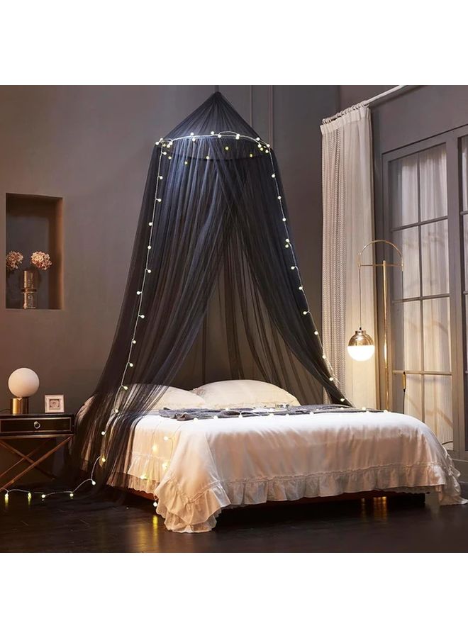 Black Dome Shaped Floor Mosquito Net For 70 87 78 74 Inch Bed No Assembly Required - Image 4